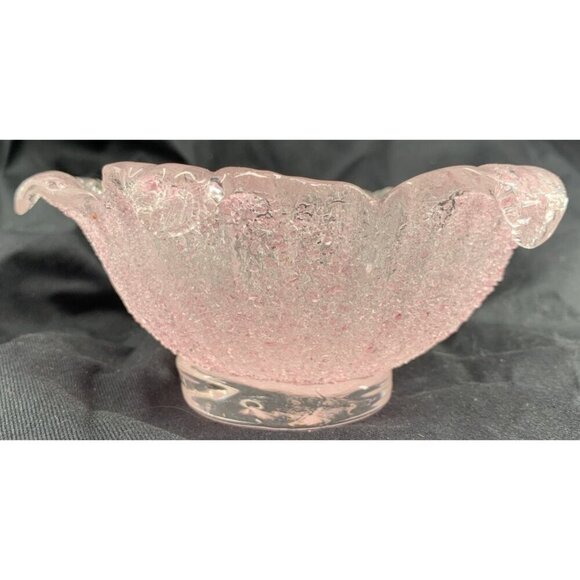 Murano Fratelli Toso Pink Bowl Sugar Ware Ruffled Textured 6" Vintage - Picture 5 of 7